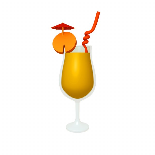 cocktail cartoon 3D Model .c4d .max .obj .3ds .fbx .stl .blend 