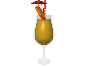 Cocktail cartoon 3D Model