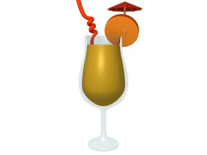 Cocktail cartoon 3D Model