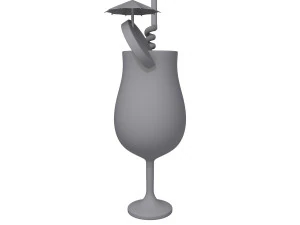 Cocktail cartoon 3D Model