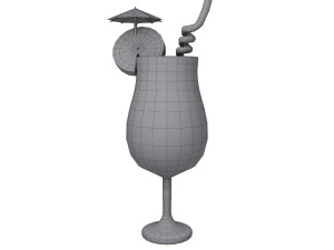 Cocktail cartoon 3D Model