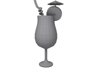 Cocktail cartoon 3D Model