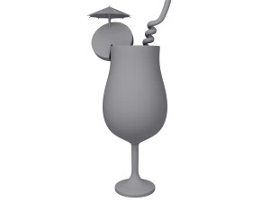 Cocktail cartoon 3D Model