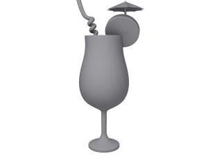 Cocktail cartoon 3D Model