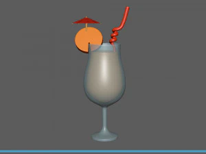 Cocktail cartoon 3D Model