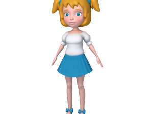 girl cartoon 3D Модель