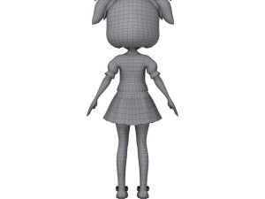 girl cartoon 3D Модель
