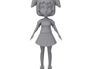 girl cartoon 3D Model