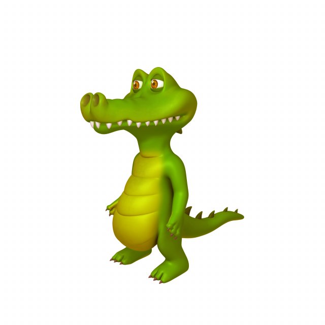 crocodile cartoon 3Dモデル .c4d .max .obj .3ds .fbx .stl .blend 