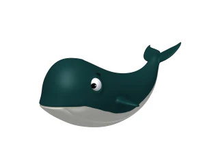 whale cartoon 3D Model
