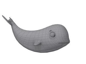 whale cartoon 3D Model
