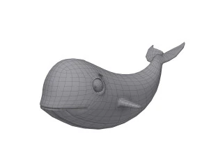 whale cartoon 3D Model