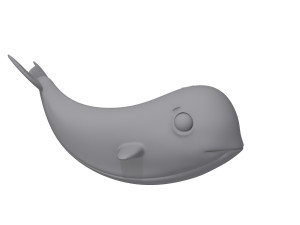 whale cartoon Modèle 3D