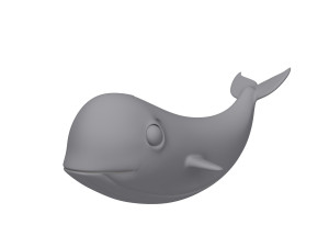 whale cartoon Modèle 3D