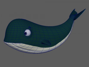 whale cartoon Modèle 3D