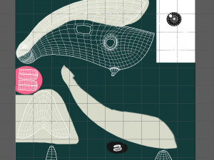 whale cartoon Modèle 3D