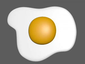 Fried egg cartoon 3D Model