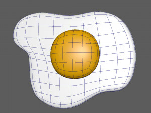 fried egg cartoon Modelo 3D