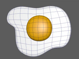 Fried egg cartoon 3D Model