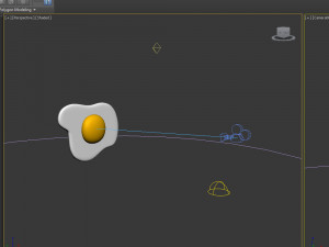 fried egg cartoon Modelo 3D
