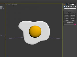 Fried egg cartoon 3D Model