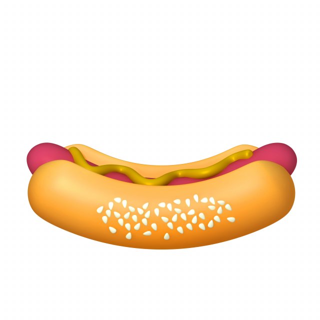 hot dog cartoon 3D 모델 .c4d .max .obj .3ds .fbx .stl .blend 