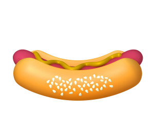 hot dog cartoon 3D Model