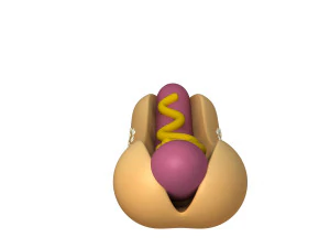 Hot dog cartoon 3D Model