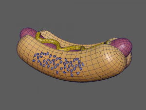 Hot dog cartoon 3D Model