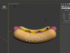 Hot dog cartoon 3D Model