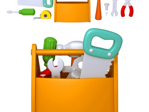 garage tools cartoon 3D Model