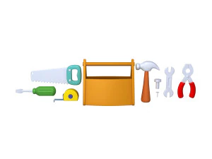 garage tools cartoon 3D Model