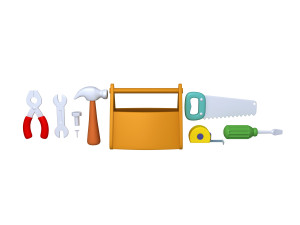 garage tools cartoon Modello 3D