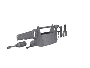 garage tools cartoon Modello 3D