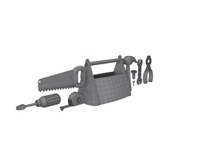 garage tools cartoon 3D Model