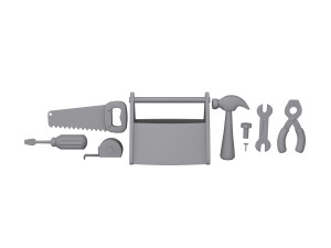 garage tools cartoon Modello 3D