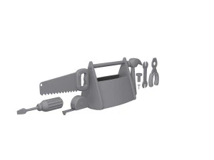 garage tools cartoon 3D Model
