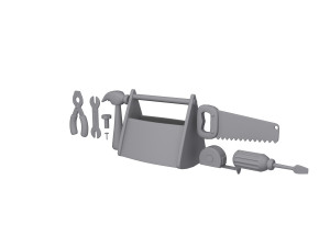 garage tools cartoon Modello 3D