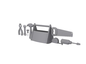 garage tools cartoon 3D Model