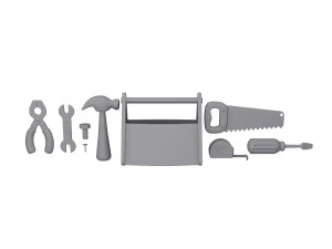 garage tools cartoon 3D Model