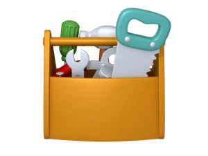 garage tools cartoon 3D Model