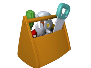 garage tools cartoon 3D Model