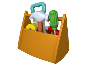 garage tools cartoon 3D Model