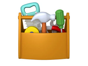 garage tools cartoon 3D Model