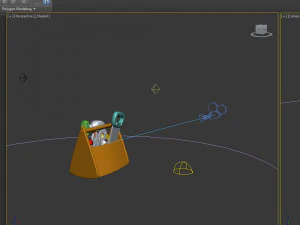 garage tools cartoon 3D Model