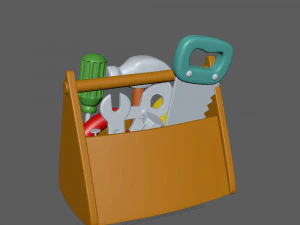 garage tools cartoon 3D Model