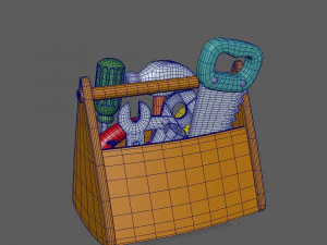 garage tools cartoon 3D Model