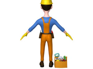worker cartoon 3D Model