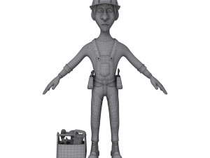 worker cartoon 3D 모델
