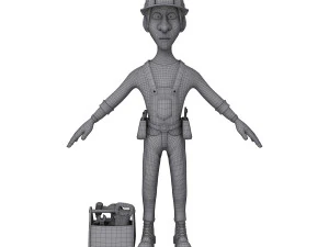 worker cartoon 3D Model